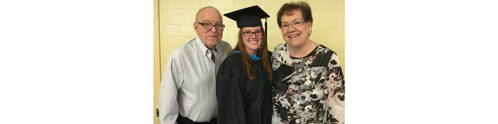 Alyson and her parents when Alyson graduated with her masters degree.